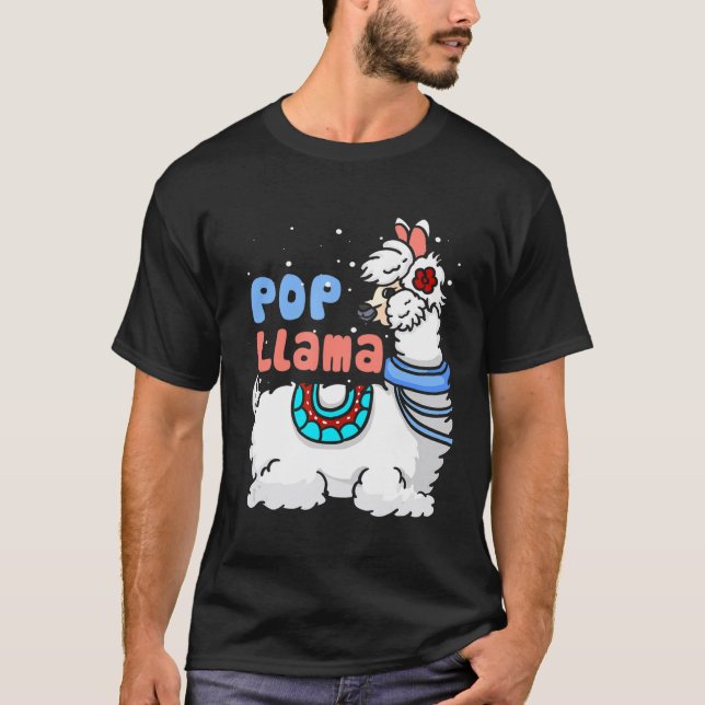 Pop Llama Matching Family Christmas Pyjamas T-Shirt (Front)