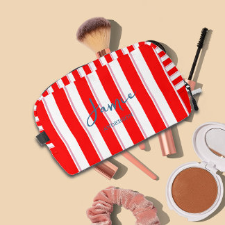 Pop Mix Bold Stripes Cosmetics Toiletry Pencil Bag