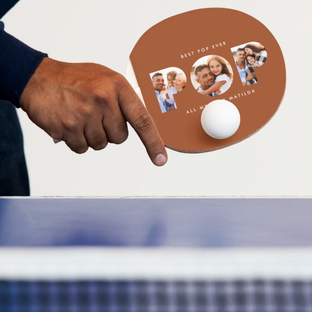 Pop multi photo modern contemporary terracotta ping pong paddle (Insitu)