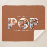 Pop multi photo modern elegant terracotta gift fle sherpa blanket<br><div class="desc">Pop multi photo modern contemporary elegant typography child gift. Ideal fathers day,  birthday or christmas gift. Terracotta colour can be changed.</div>