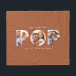 Pop multi photo modern elegant terracotta gift fleece blanket<br><div class="desc">Pop multi photo modern contemporary elegant typography child gift. Ideal fathers day,  birthday or christmas gift. Terracotta colour can be changed.</div>