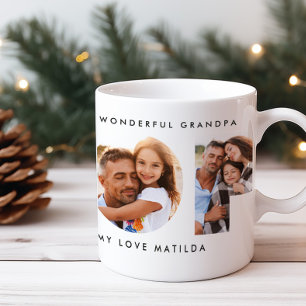 Pop multi photo modern typography elegant black coffee mug