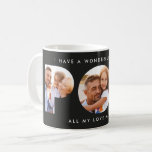 Pop multi photo modern typography elegant black coffee mug<br><div class="desc">Pop multi photo modern typography elegant contemporary child gift design. Ideal fathers day,  birthday or christmas gift. Black colour can be changed.</div>