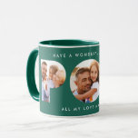 Pop multi photo modern typography elegant green mug<br><div class="desc">Pop multi photo modern typography elegant contemporary child gift design. Ideal fathers day,  birthday or christmas gift. Green colour can be changed.</div>
