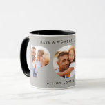 Pop multi photo modern typography elegant grey mug<br><div class="desc">Pop multi photo modern typography elegant contemporary child gift design. Ideal fathers day,  birthday or christmas gift. Grey colour can be changed.</div>
