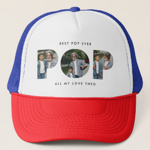 Pop multi photo modern typography elegant trucker hat