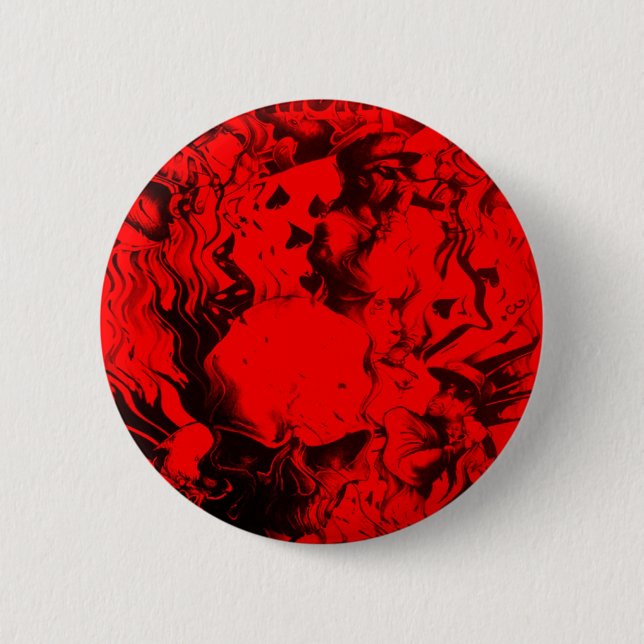 Pop Musician Portraits in Vibrant Red Colours Art  6 Cm Round Badge (Front)