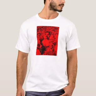 Pop Musician Portraits in Vibrant Red Colours Art T-Shirt