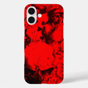 Pop Musician Portraits   Vibrant Crimson & Gold Ab iPhone 16 Plus Case