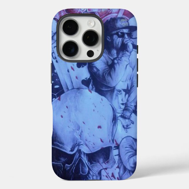 Pop Musicians Blue Purple Art Print Case-Mate iPhone Case (Back)