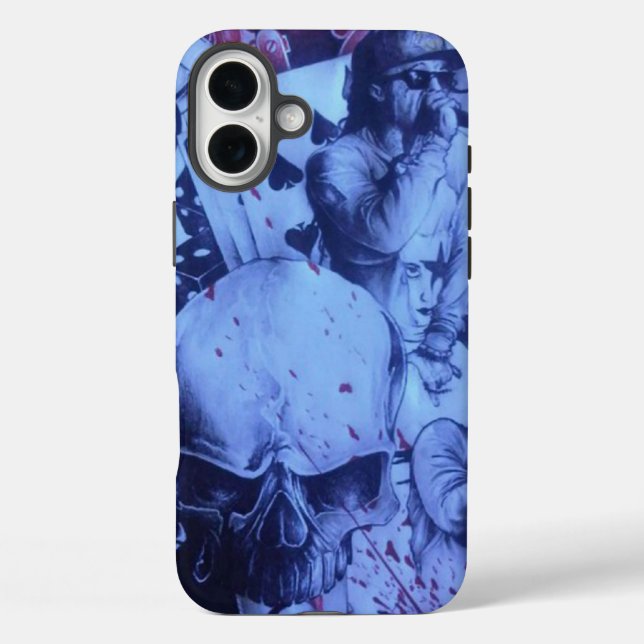 Pop Musicians Blue Purple Art Print Case-Mate iPhone Case (Back)