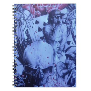 Pop Musicians Blue Purple Art Print Notebook
