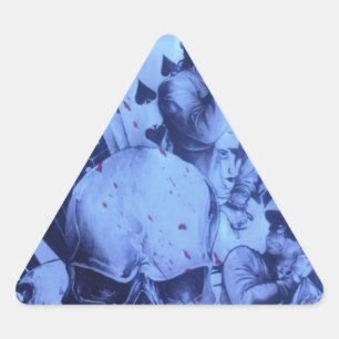 Pop Musicians Blue Purple Art Print Triangle Sticker