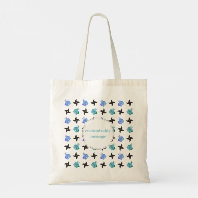 Pop Ninja Throwing Star Tote Bag (Back)