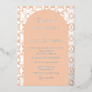 Pop of Apricot Italian Geometric (Retro-Dotted)