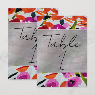 Pop of Bold Colour Inky Watercolor Flowers Invitation