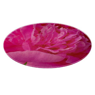 Pop of Pink Peony-12in ROUND GLASS CUTTING BOARD