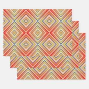Pop Of Reds Alternative Diamond Pattern Wrapping Paper Sheet