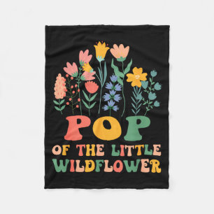 Pop of the little wildflower baby birthday party fleece blanket