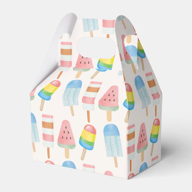 Pop on Over and Chill Ice-cream Kids Birthday Favour Box (Front Side)