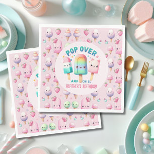 POP on Over and Chill Ice Pop Party Decor Birthday Napkin