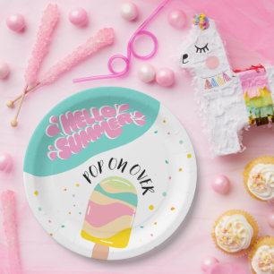 Pop On Over Birthday Party Paper Plate