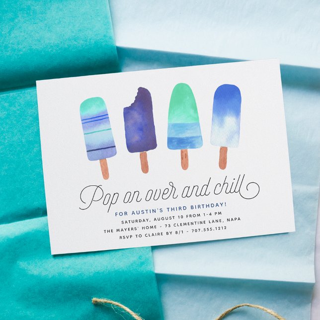 Pop On Over & Chill | Popsicle Kids Birthday Party Invitation (Creator Uploaded)
