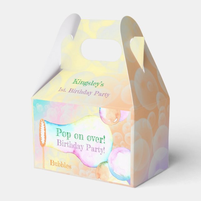 Pop On Over Kids Birthday Party Favour Box (Front Side)