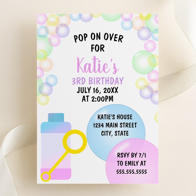 Pop On Over Kids Birthday Party Invitation (Creator Uploaded)