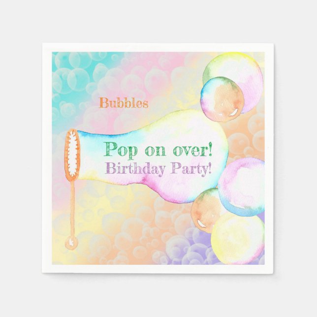Pop On Over Kids Birthday Party Napkin (Front)