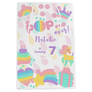 Pop on over! Pastel pop it birthday kid Medium Gift Bag
