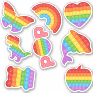 Pop on over! Pastel pop it kids sticker pack