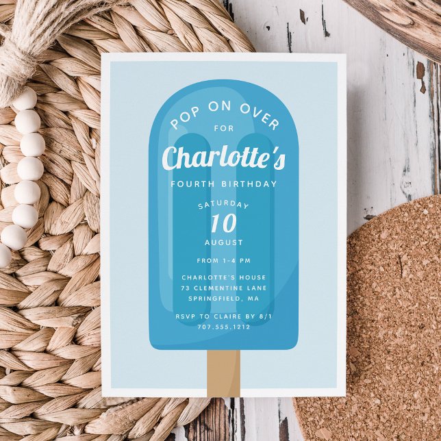 Pop On Over | Popsicle Summer Kids Birthday Party Invitation (Creator Uploaded)