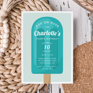 Pop On Over Popsicle Summer Kids Birthday Party Invitation