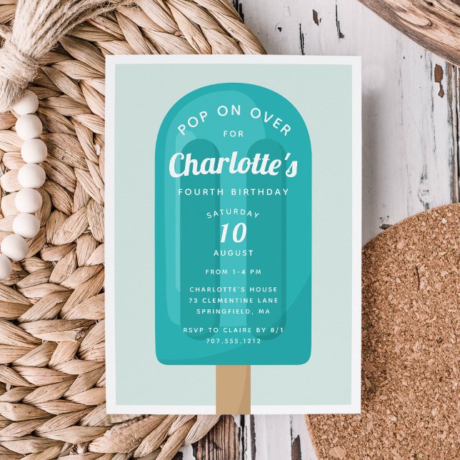 Pop On Over | Popsicle Summer Kids Birthday Party Invitation (Creator Uploaded)