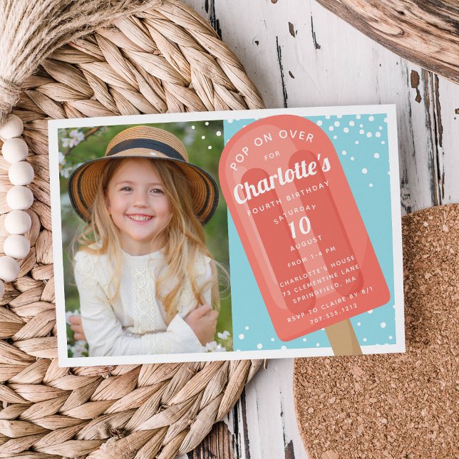 Pop On Over | Popsicle Summer Kids Birthday Party Invitation (Creator Uploaded)