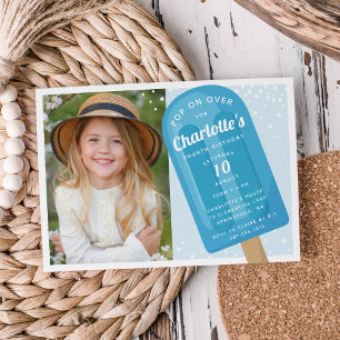 Pop On Over   Popsicle Summer Kids Birthday Party Invitation