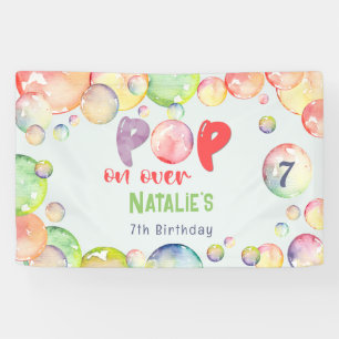 Pop on over! Soap bubbles birthday kid Banner
