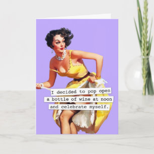 Pop Open a Bottle of Wine Birthday Card