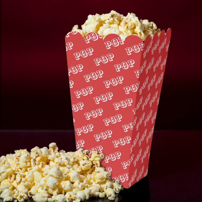 Pop Pattern Red Movie Popcorn Favour Box (Pop Pattern Red Movie Popcorn Favor Boxes
)