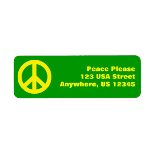 Pop Peace Sign Return Address Label