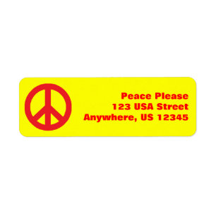 Pop Peace Sign Return Address Label