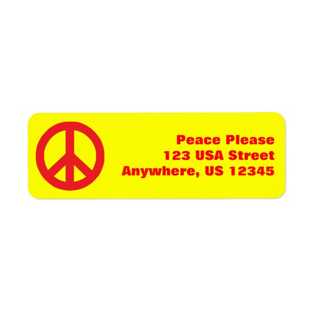 Pop Peace Sign Return Address Label (Front)