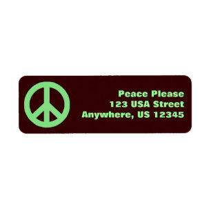 Pop Peace Sign Return Address Label