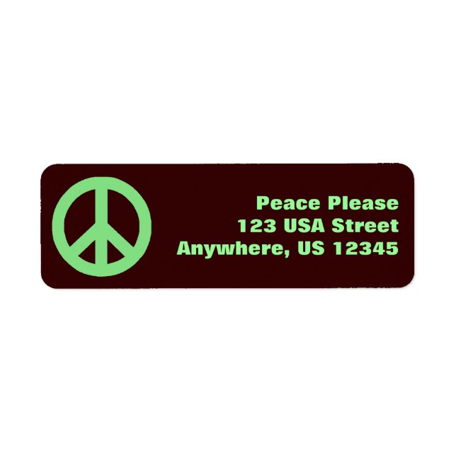 Pop Peace Sign Return Address Label (Front)