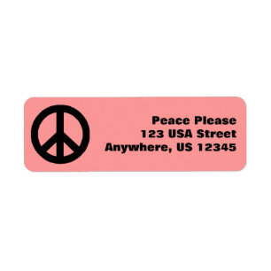 Pop Peace Sign Return Address Label