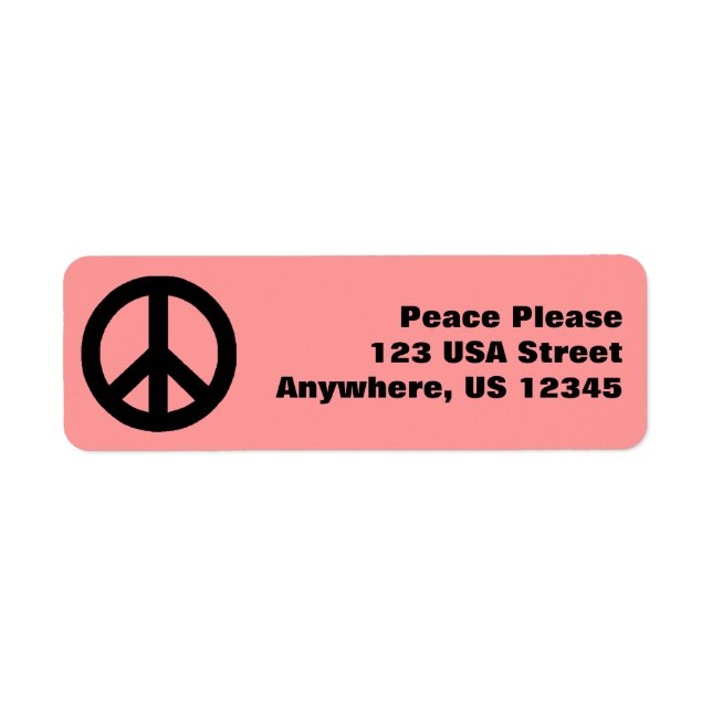 Pop Peace Sign Return Address Label (Front)