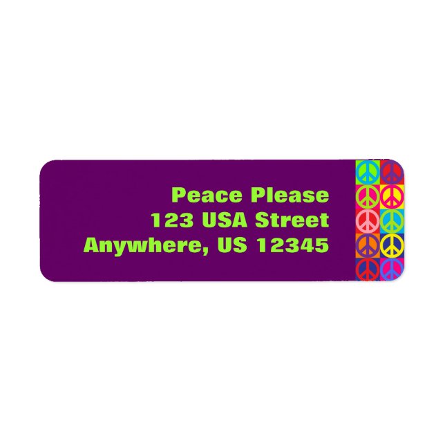 Pop Peace Signs Return Address Label (Front)