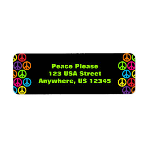 Pop Peace Signs Return Address Label