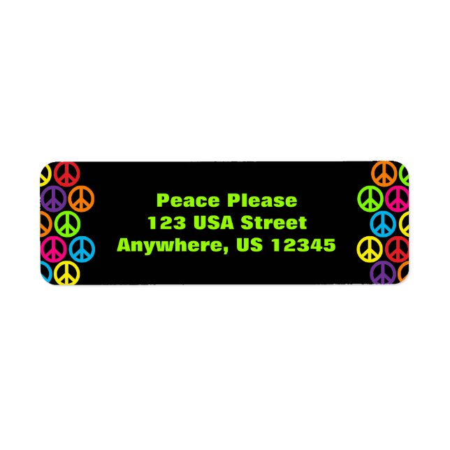 Pop Peace Signs Return Address Label (Front)
